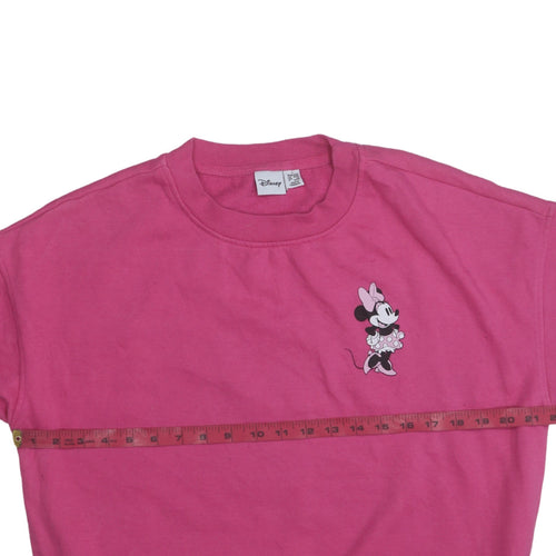 Disney Women’s Pink Minnie Mouse Pullover Sweatshirt Size S