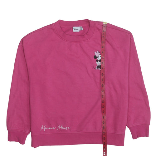 Disney Women’s Pink Minnie Mouse Pullover Sweatshirt Size S