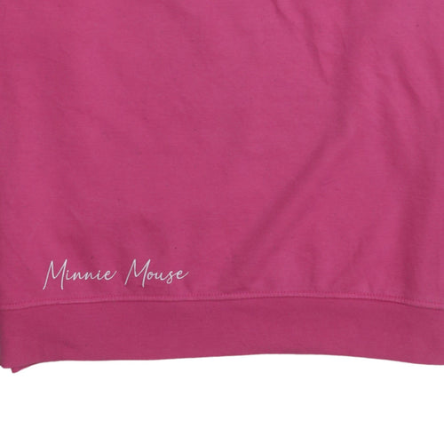 Disney Women’s Pink Minnie Mouse Pullover Sweatshirt Size S