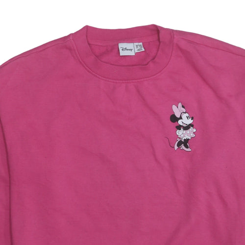 Disney Women’s Pink Minnie Mouse Pullover Sweatshirt Size S