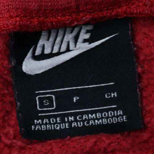 Nike Air Men's Red Joggers Sweatpants Small Logo Tapered Fleece