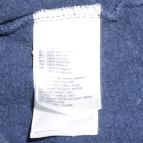The North Face Men's Blue Small Hooded Full Zip Cotton Activewear Jacket