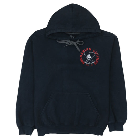 Hungarian Legends Men's Black Cotton Pullover Hoodie L Graphic Print