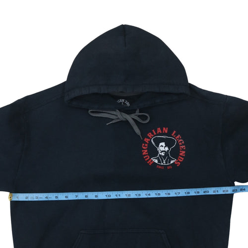 Hungarian Legends Men's Black Cotton Pullover Hoodie L Graphic Print