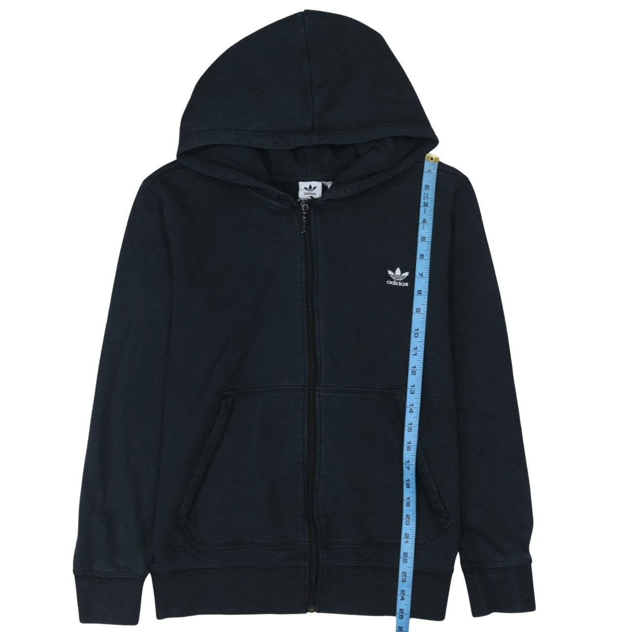 Adidas Womens Black Full Zip Hoodie Size 22 XL Cotton Casual