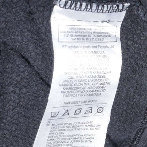 Adidas Womens Black Full Zip Hoodie Size 22 XL Cotton Casual