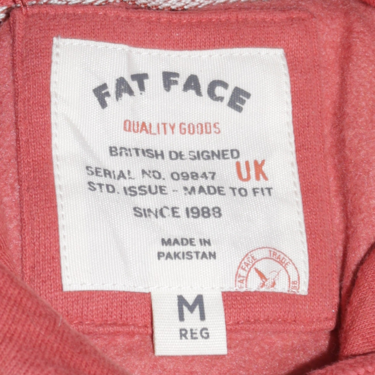 Fat Face Men's Brown Pullover Hoodie M Regular Fit Cotton Blend