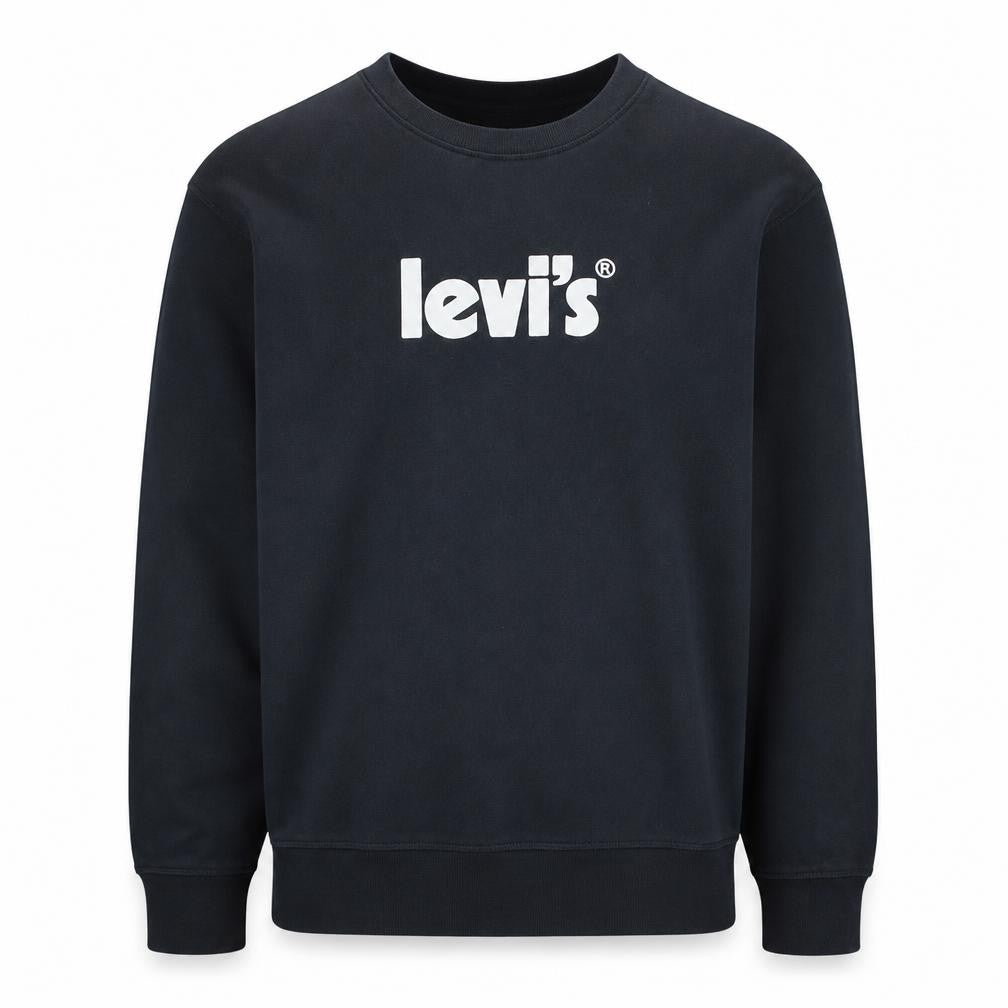 Front view of Levi's Men's Black 2XL Crew Neck Pullover Sweatshirt