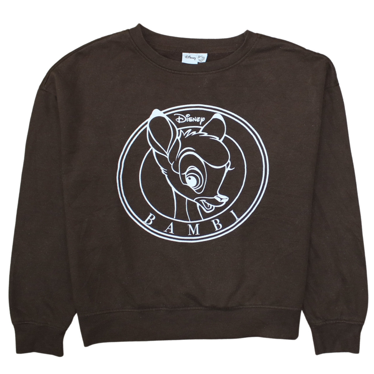 Disney Primark Women Brown Bambi Sweatshirt Size S Crew Neck Pullover