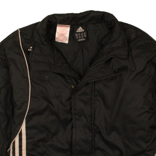 Adidas Boys Black 152 Track Jacket Full Zip Hooded Winter Activewear Coat