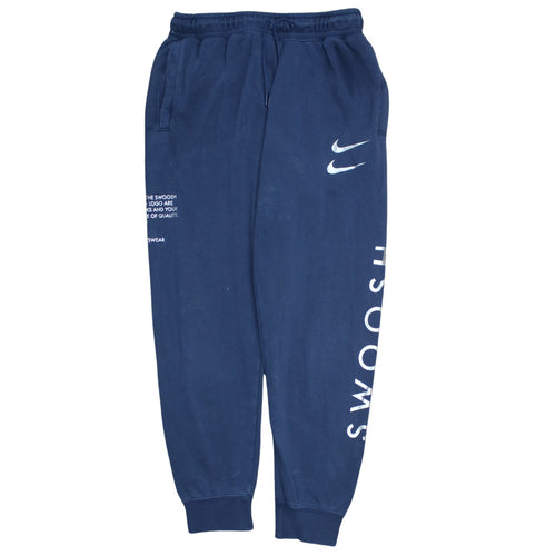 Nike Men's Blue Swoosh Logo Sweatpants Joggers M