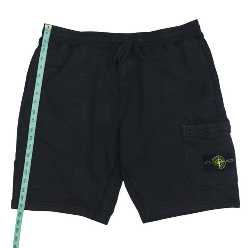 Stone Island Men's Black Cargo Jersey Shorts Size L