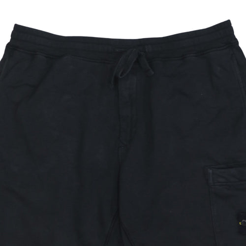 Stone Island Men's Black Cargo Jersey Shorts Size L