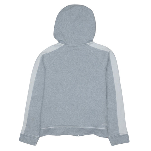 Adidas Women Grey Full Zip Hoodie Size 14 Logo Pullover Sweatshirt