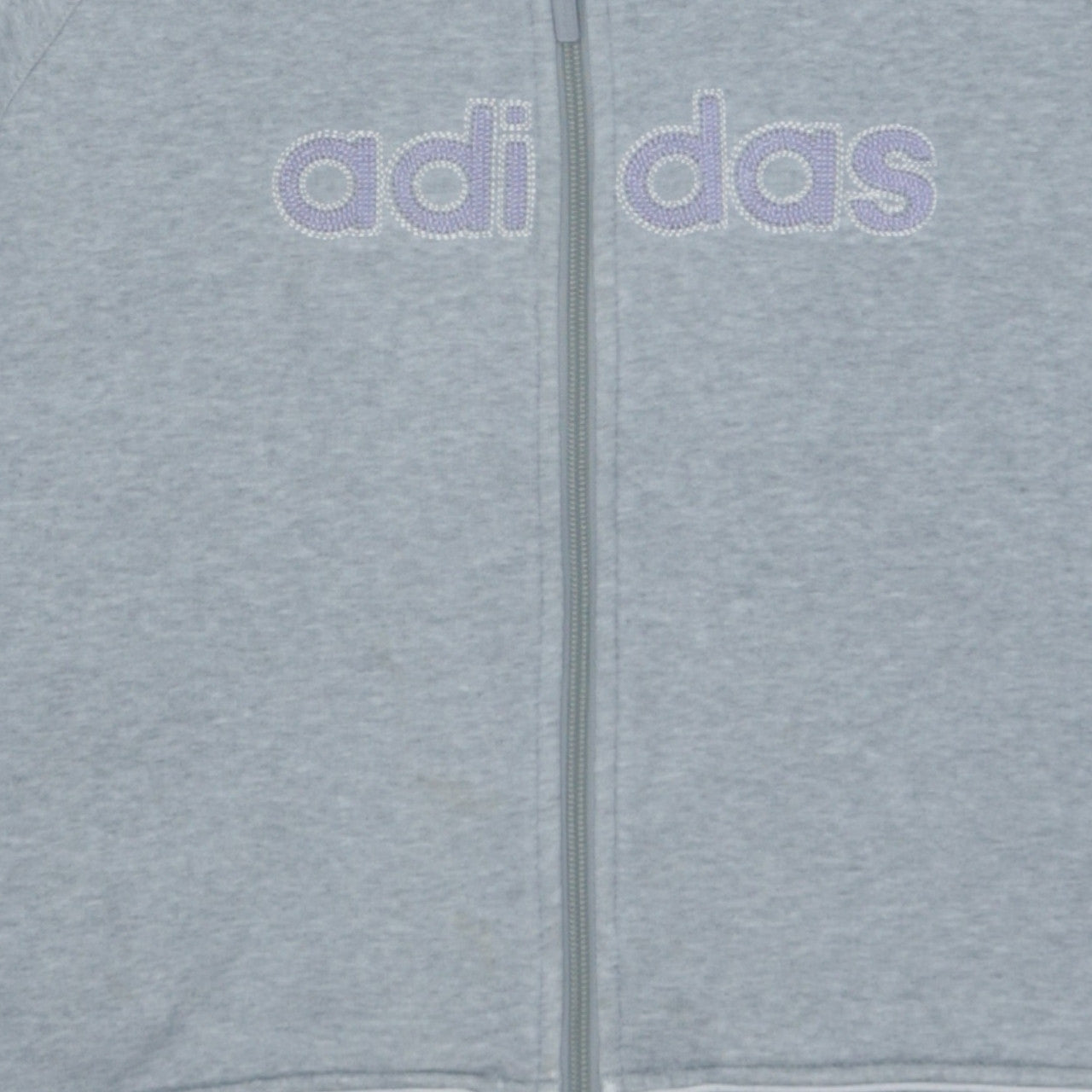 Adidas Women Grey Full Zip Hoodie Size 14 Logo Pullover Sweatshirt