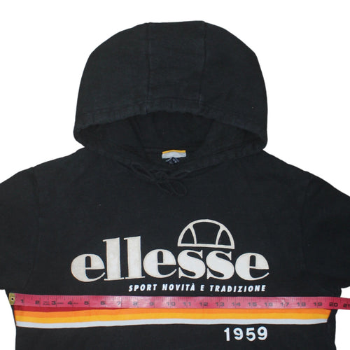 Ellesse Men's Black Pullover Hoodie M Retro Logo Sportswear