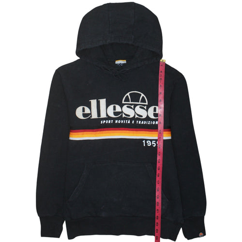 Ellesse Men's Black Pullover Hoodie M Retro Logo Sportswear