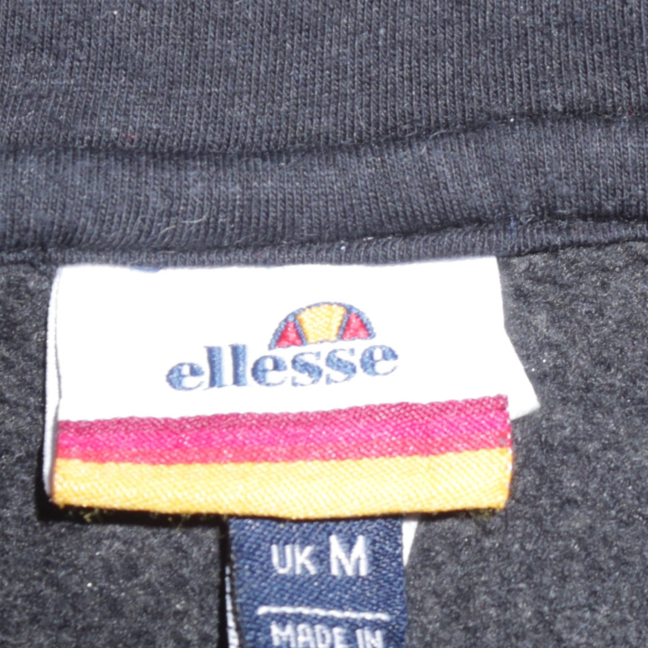 Ellesse Men's Black Pullover Hoodie M Retro Logo Sportswear
