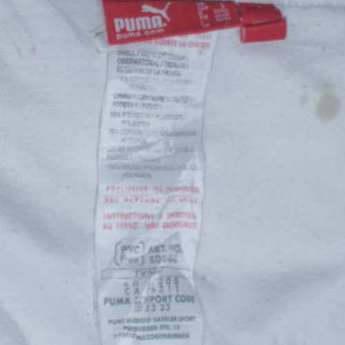 Puma Men's White Track Pants Size M Polyester Blend Elastic Waist