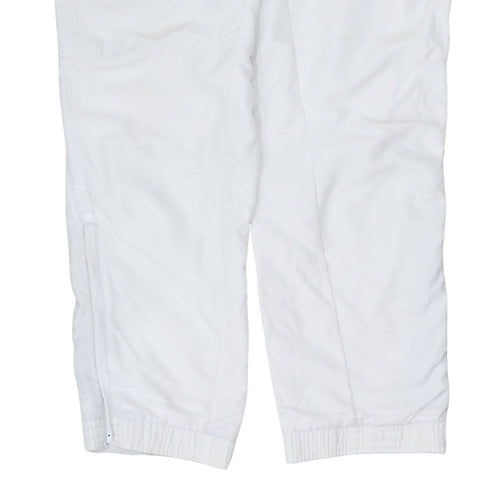Puma Men's White Track Pants Size M Polyester Blend Elastic Waist