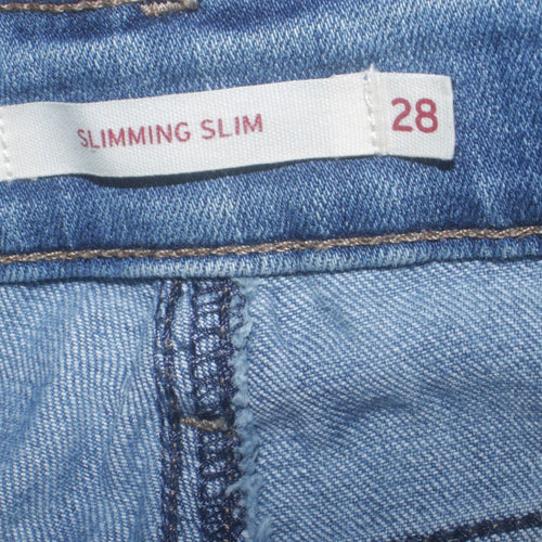 Levi's Women's Blue 28 Slim Stretch Mid Rise Straight Jeans