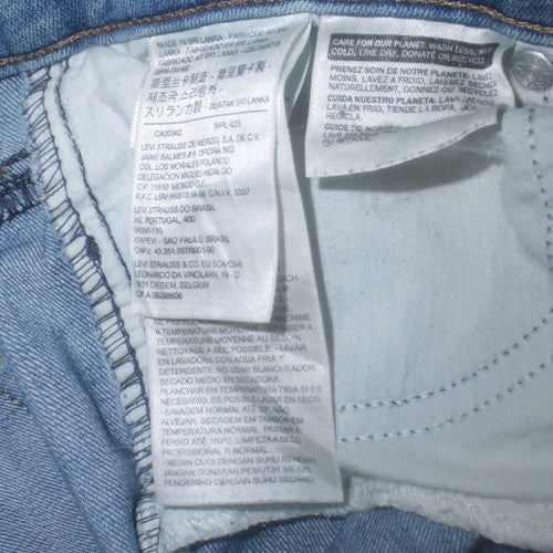 Levi's Women's Blue 28 Slim Stretch Mid Rise Straight Jeans
