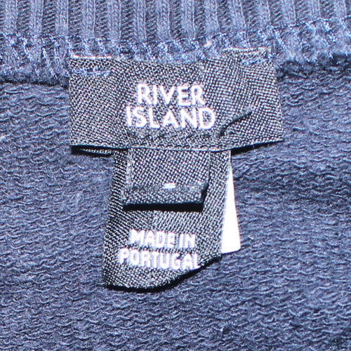 River Island Men’s Blue Pullover Sweatshirt S Love Yourself Graphic