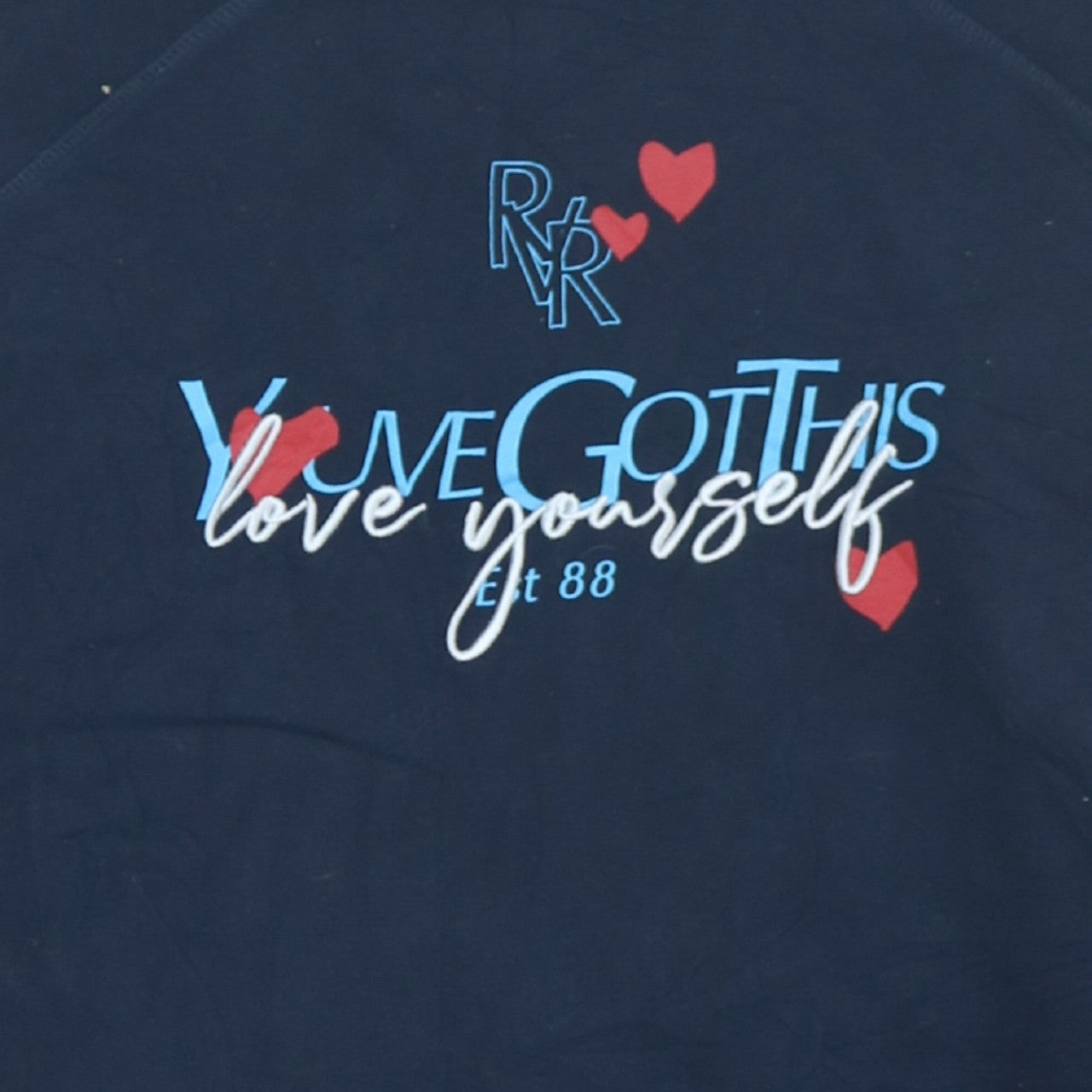 River Island Men’s Blue Pullover Sweatshirt S Love Yourself Graphic