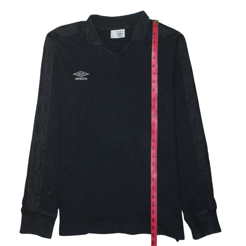 Umbro Men Black L Long Sleeve Pullover Football Sweatshirt