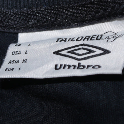 Umbro Men Black L Long Sleeve Pullover Football Sweatshirt