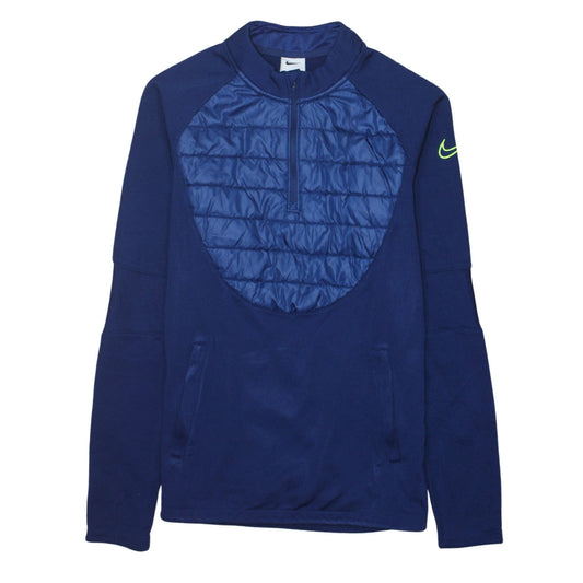 Nike Men's Blue Therma-Fit Quarter Zip Quilted Sweatshirt Size S