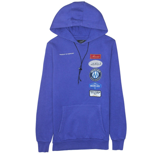 Mercier Men's Blue XS Pullover Embroidered Logo Hoodie