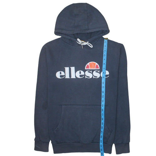 Ellesse Womens Navy Blue Hoodie UK 12 Pullover Hooded Sweatshirt