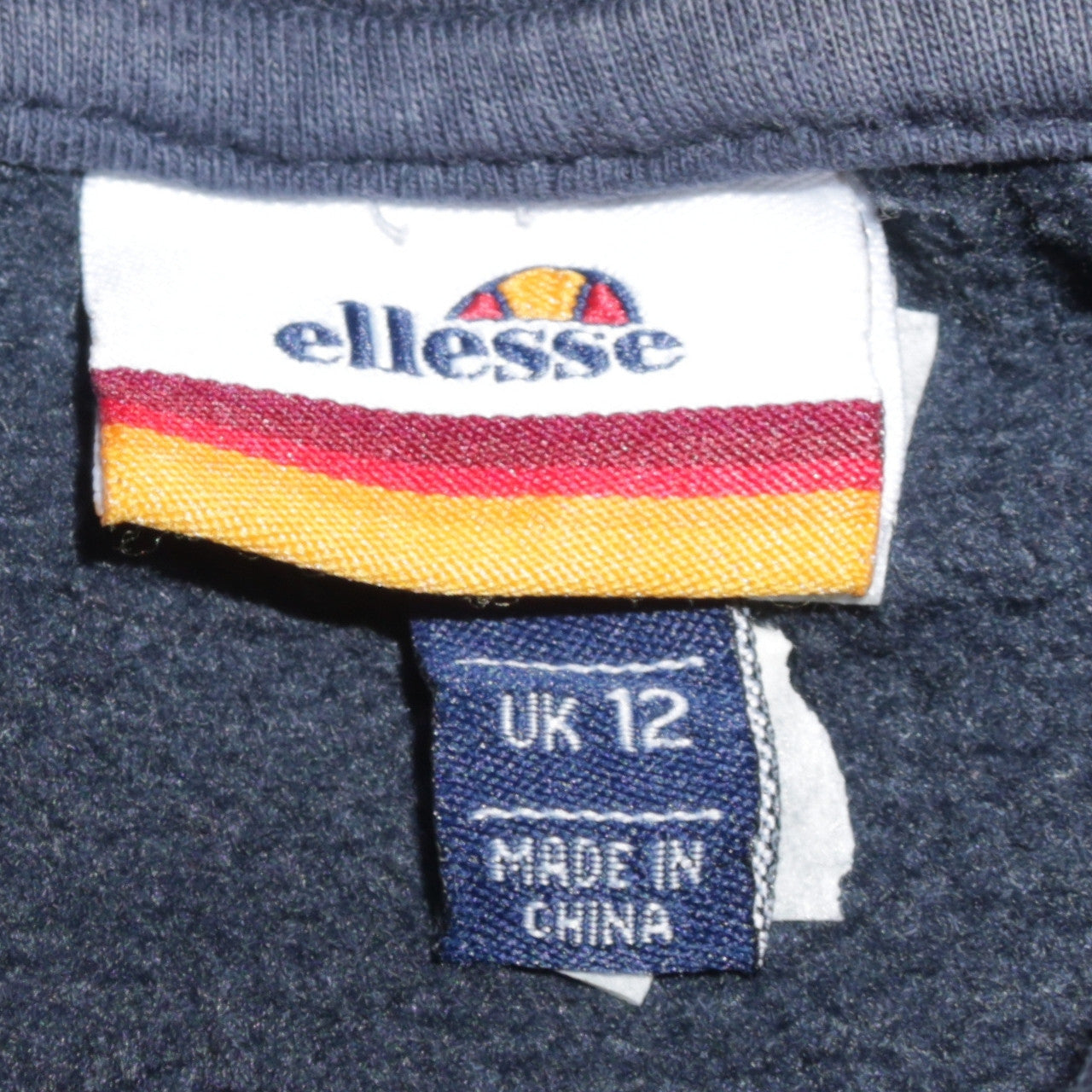Ellesse Womens Navy Blue Hoodie UK 12 Pullover Hooded Sweatshirt