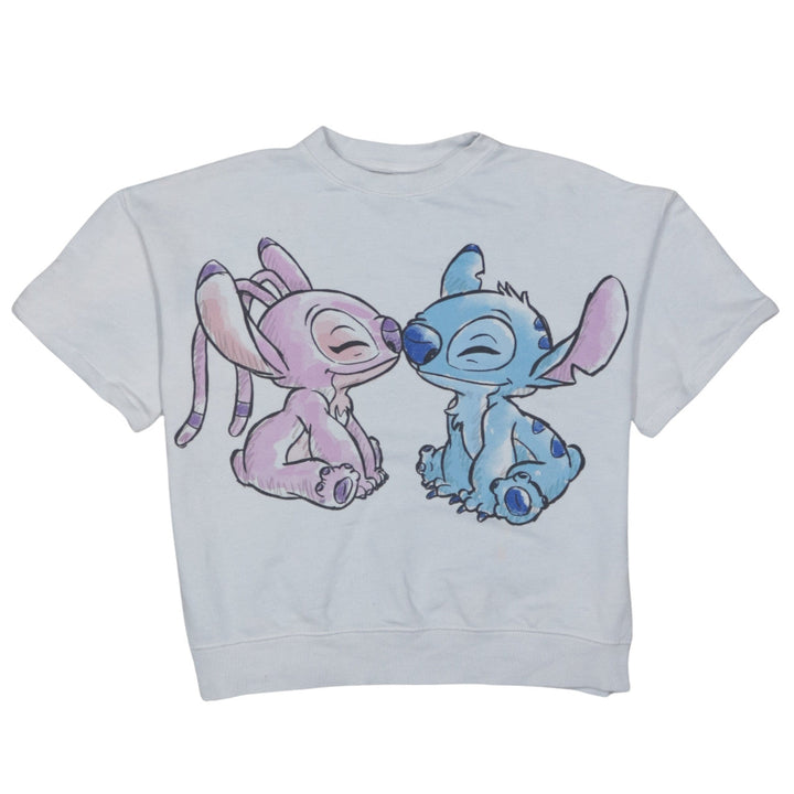 ZARA Girls White Disney Stitch & Angel Graphic Pullover Sweatshirt 11-12 Years