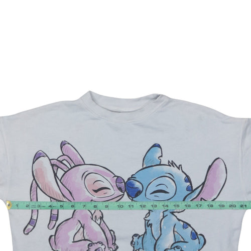 ZARA Girls White Disney Stitch & Angel Graphic Pullover Sweatshirt 11-12 Years