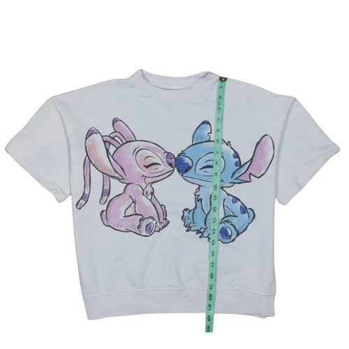 ZARA Girls White Disney Stitch & Angel Graphic Pullover Sweatshirt 11-12 Years