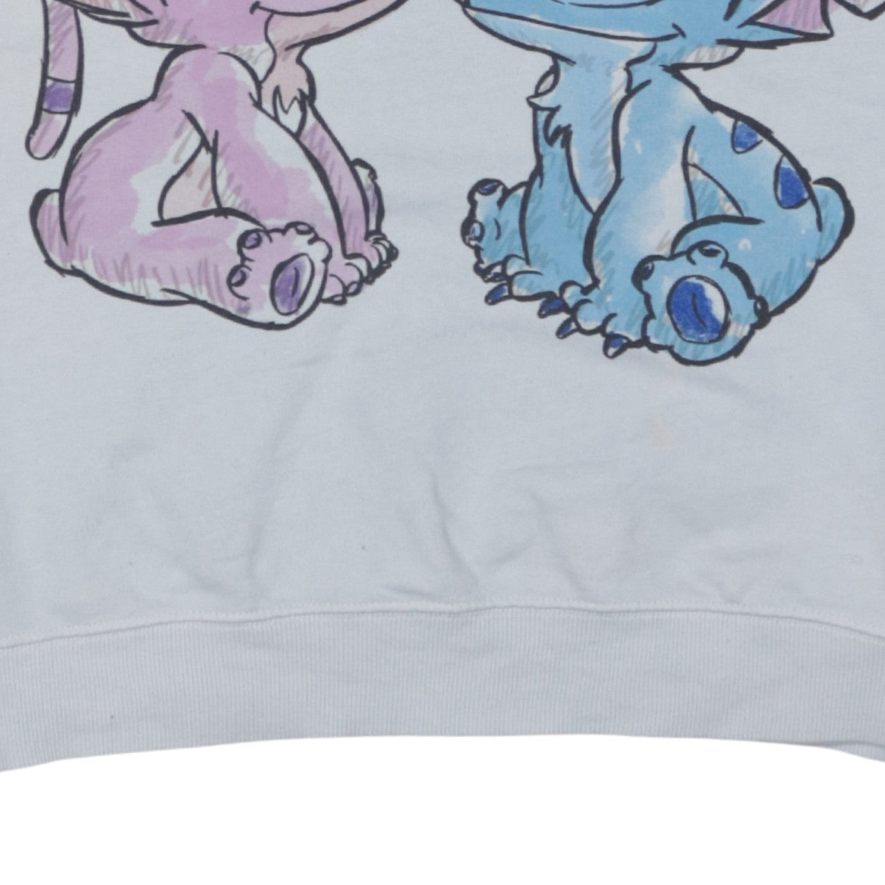 ZARA Girls White Disney Stitch & Angel Graphic Pullover Sweatshirt 11-12 Years