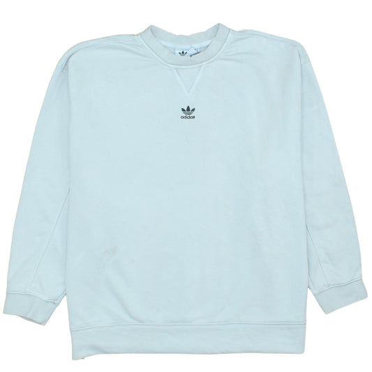 Adidas Women Light Blue Crew Neck Sweatshirt Size 20 Cotton Blend