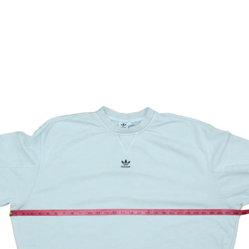 Adidas Women Light Blue Crew Neck Sweatshirt Size 20 Cotton Blend