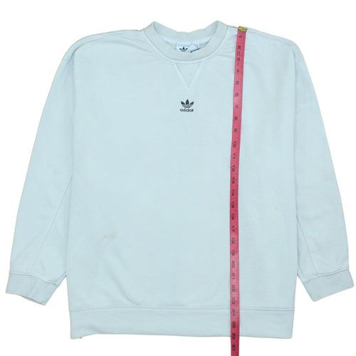 Adidas Women Light Blue Crew Neck Sweatshirt Size 20 Cotton Blend