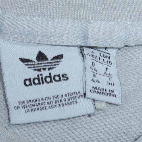 Adidas Women Light Blue Crew Neck Sweatshirt Size 20 Cotton Blend