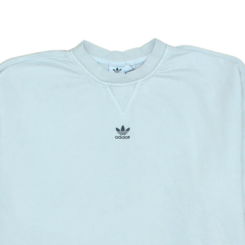Adidas Women Light Blue Crew Neck Sweatshirt Size 20 Cotton Blend