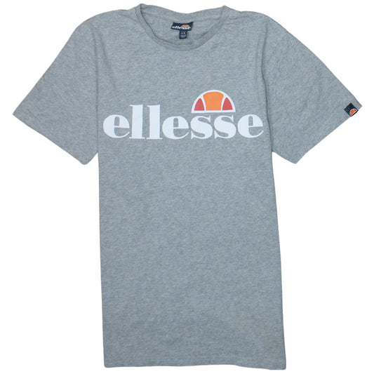 Ellesse Womens Grey Logo Basic T-Shirt UK 8 Short Sleeve Cotton