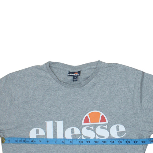 Ellesse Womens Grey Logo Basic T-Shirt UK 8 Short Sleeve Cotton