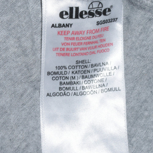 Ellesse Womens Grey Logo Basic T-Shirt UK 8 Short Sleeve Cotton