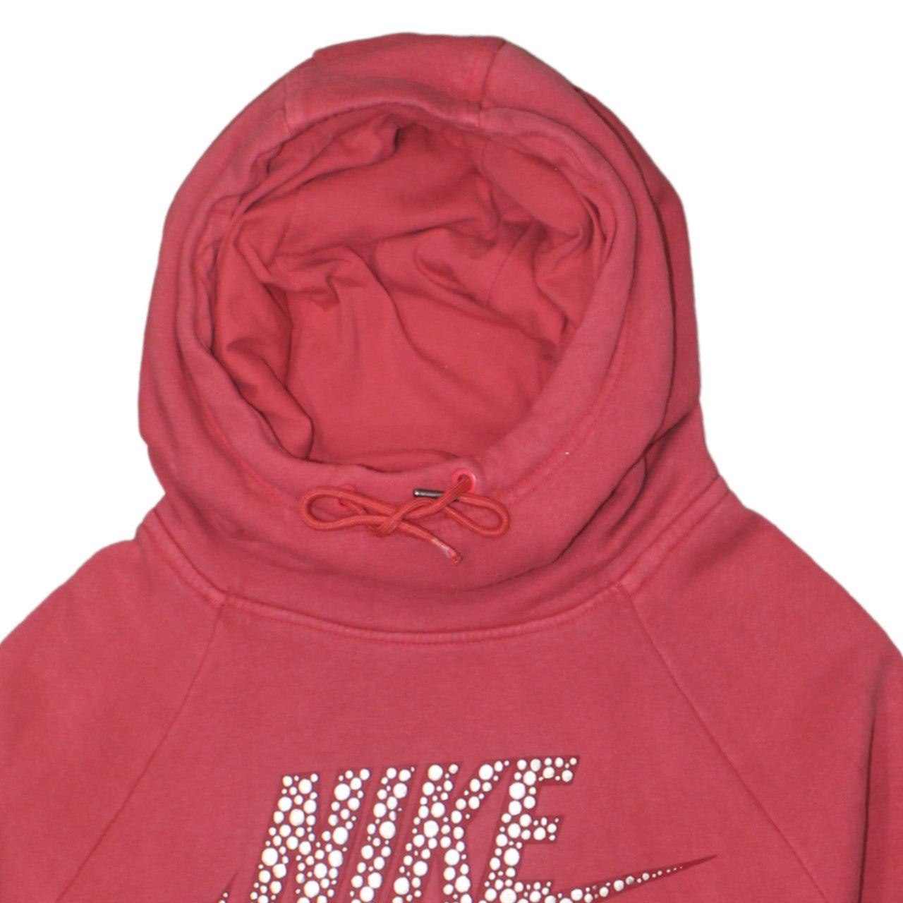 Nike Womens Pink Rhinestone Logo Pullover Hoodie Size M