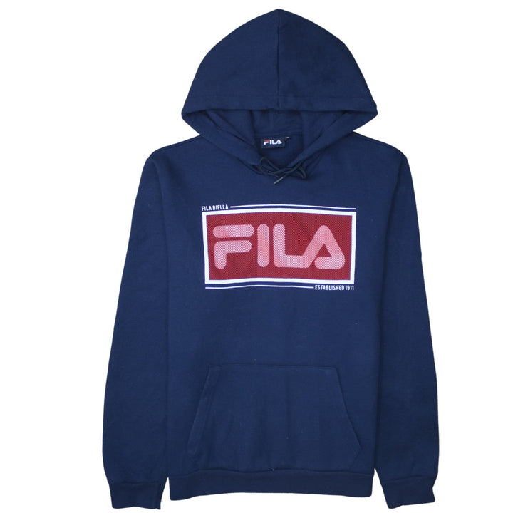Fila Womens Navy Blue XL Pullover Hoodie Sweatshirt