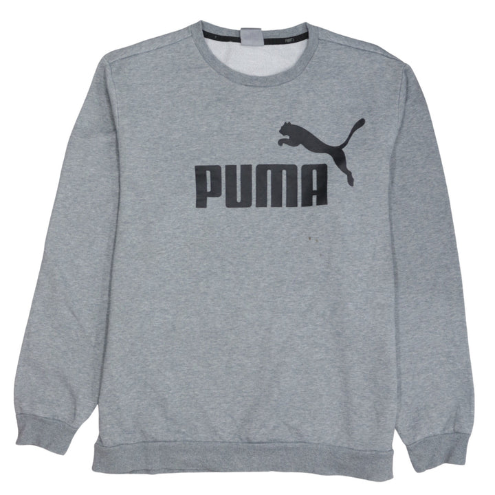 Puma Men’s Grey XL Pullover Crew Neck Logo Sweatshirt