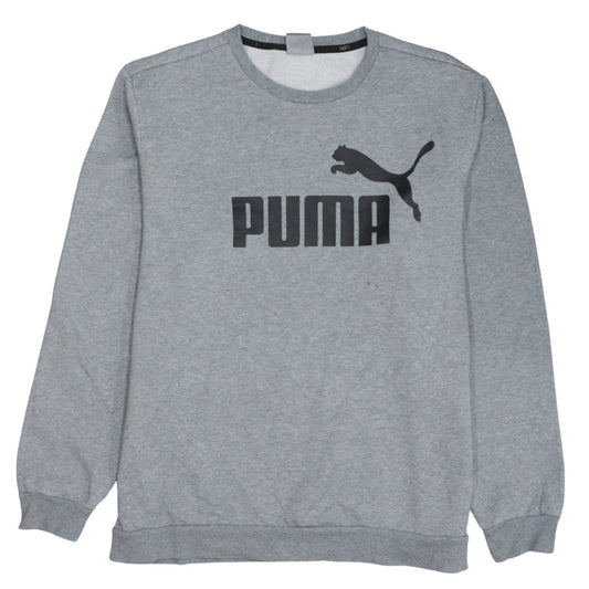 Puma Men’s Grey XL Pullover Crew Neck Logo Sweatshirt